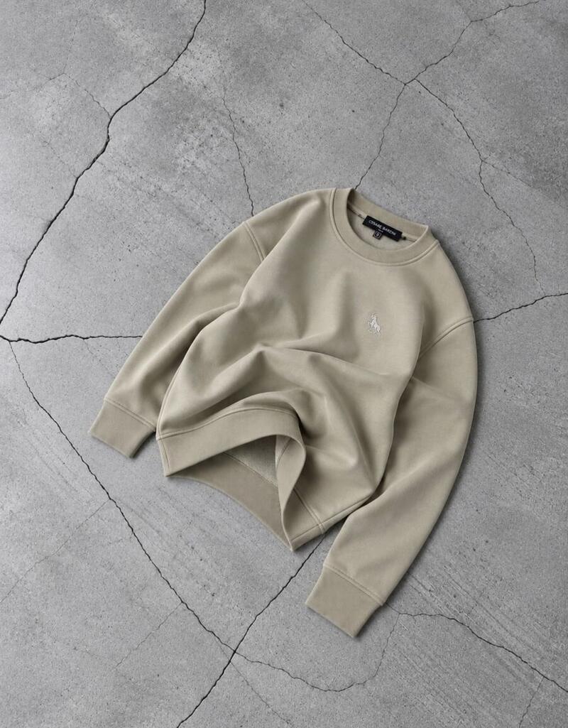 Beiges Sweatshirt mit Rundhals – Produktfoto